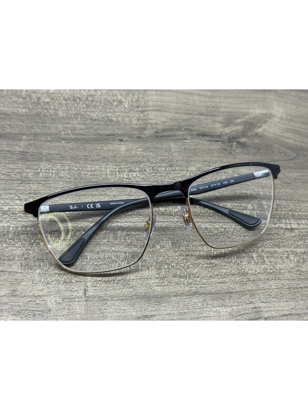 Ray-Ban Designer Eyeglasses RB3686 187/32 Black Gold 57[]19-140 *FRAMES ONLY